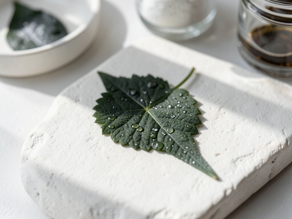 Botanical detail representing natural purity